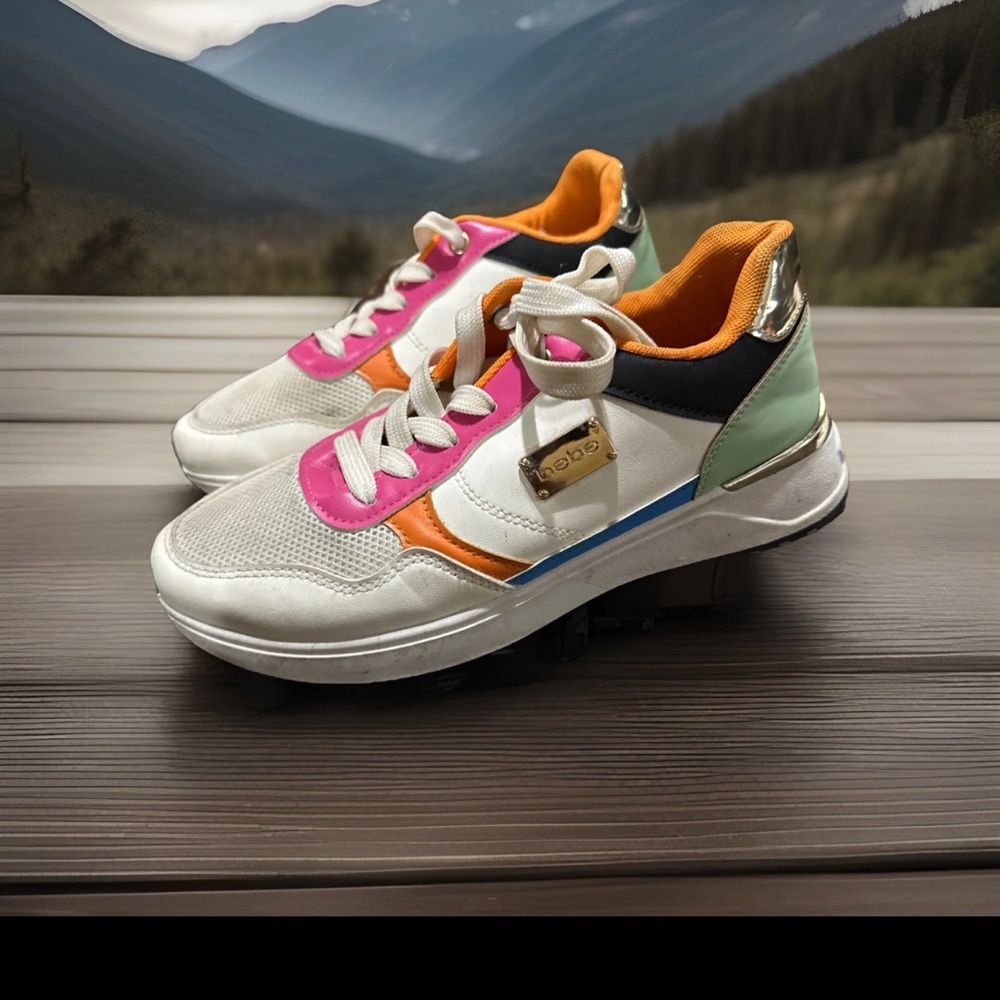 Bebe Orange Synthetic Sneakers